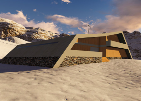 Elevated Air Chambers and Thermal Mass Create A Sustainable Mountain Refuge Using Concrete and Wood