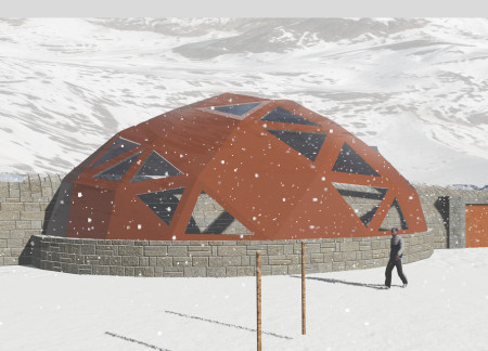 Geodesic Dome With Cork Cladding Enhances Shelter Functionality In High-Altitude Environment  