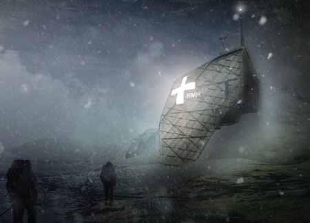 Emergency Shelter Featuring Cross-Laminated Timber and Charred Wooden Shingles in a High-Altitude Environment