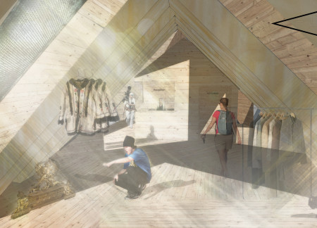 Rainwater Harvesting Shelter Crafted from Slate and Laminated Wood in the Himalayas