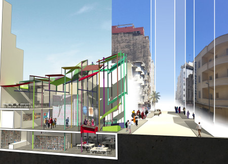 Colorful Canopies and Transparent Facades in a Community-Focused Hub