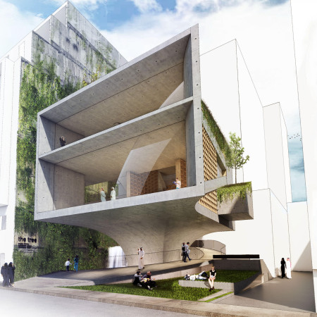 Curvilinear Design Incorporating Green Walls and Natural Light for a Multifunctional Cultural Center