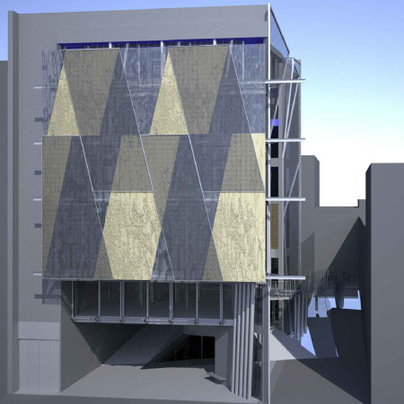 Bioclimatic Library With Glass Façade And Vertical Greenery Integration