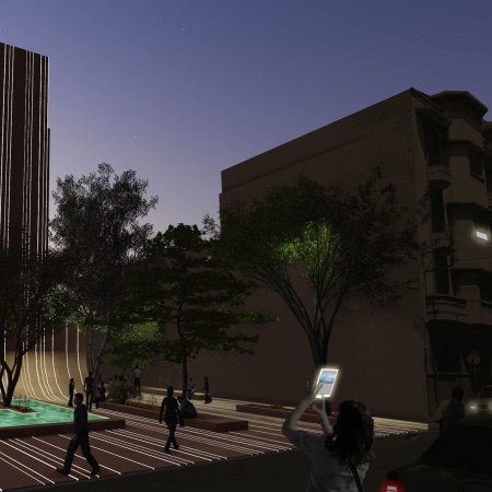 Augmented Reality Experience Enhanced by Concrete and Glass Integration in Urban Library Design