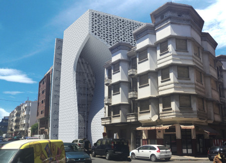 Waterfall Integration and Islamic Patterns in a Contemporary Public Library