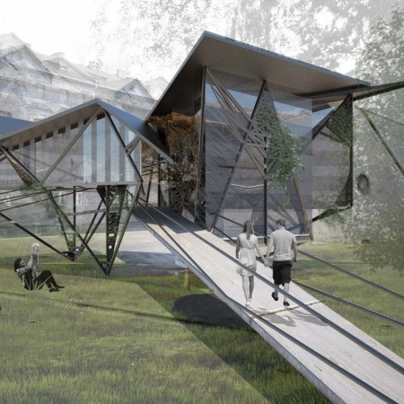 Elevated Living Spaces Featuring Diamond Structure and Eco-Friendly Materials in Urban Design