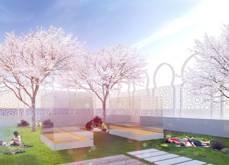 Perforated Facade with Natural Light and Community Garden in a Cultural Center