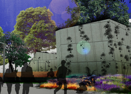 Charred Wood Shingles and Green Roofs Enhancing Community Connectivity in Sustainable Health Spaces  
