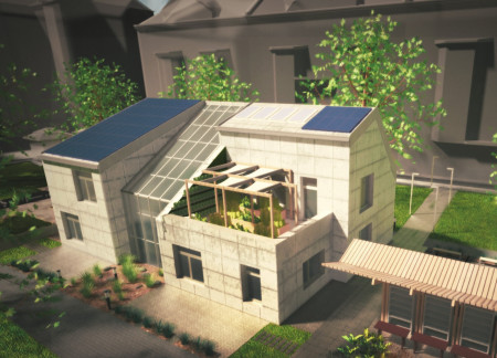 Biophilic Design Featuring Photovoltaic Glass and Green Roofs in a Community Rehabilitation Facility  