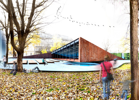 Community wellness center featuring cross-laminated timber and charred wood shingles for enhanced environmental integration  