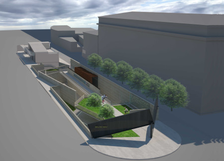 Interconnected Beams of Concrete and Wood Sculpting A Journey Through Historical Resilience