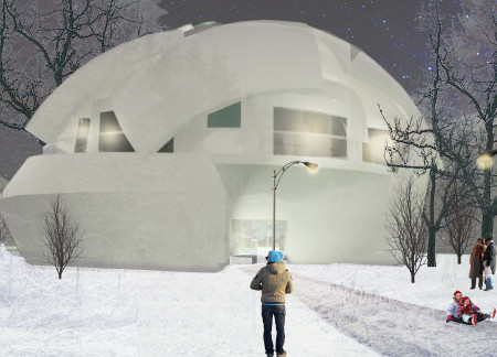 Curvilinear Forms and Natural Light in a Community-Focused Healthcare Space Utilizing Glass and Thermal Insulation