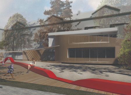 Translucent Panels and Laminated Wood Integrate Nature into a Community-Centric Healthcare Facility  