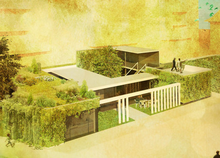 Vertical Greenery and Air-Purifying Facade Utilizing Sustainable Materials in a Community Hub  