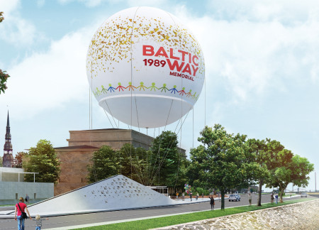 Corten Steel Pathway and Air Balloon Create Engaging Memorial Space for Community Reflection  