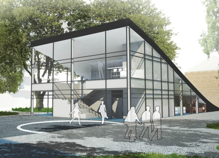 Green Roof Integration With Transparent Glass Façade in Community-Centered Spaces
