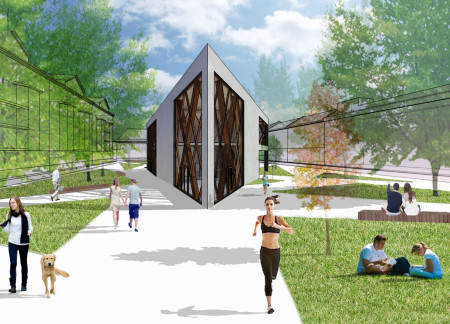 Charred Wooden Shingles and Timber Structure in a Community Health Center Emphasizing Sustainable Design