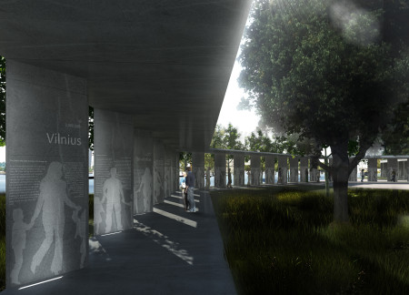 Engraved Concrete Pathway Enhancing Community Connectivity Through Interactive Narratives