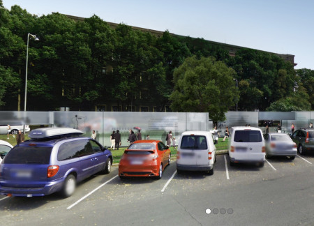 Translucent Glass Panels and Textured Concrete Frame in a Community-Centric Memorial Space