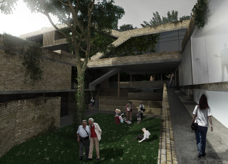 Charred Wooden Shingles and Glass Facades in a Multifunctional Community Hub  