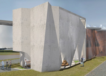 Weathered Steel and Textured Concrete Embrace Collective Remembrance in a Lithuanian Memorial  