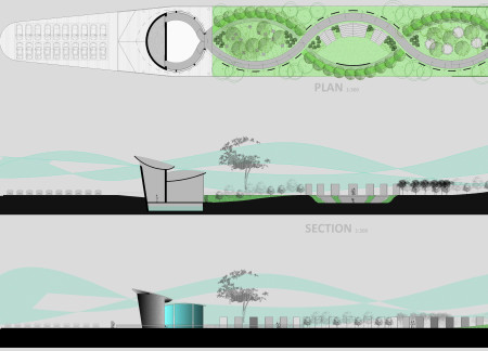 Memorial Space Integrating Reinforced Concrete and Green Walls for Historical Reflection