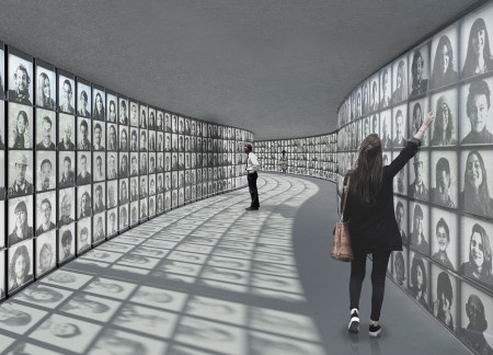 Photographic Panels and Geographical Elements in a Memorable Commemoration Space