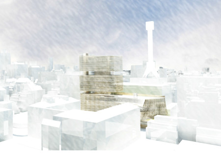 Dynamic Facade of Recycled Textile Membrane in a Multifunctional Community Space  