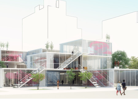 Engaging Community Spaces Crafted with Glass Facades and Concrete Frames
