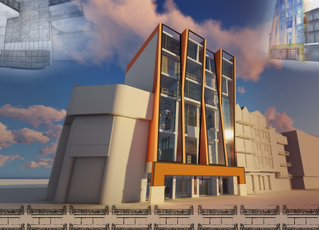 Ceramic Motif and Limestone Elements Shape Community Space for Artistic Collaboration  