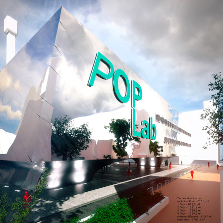 Reflective Stainless Steel Facade With Integrated Green Roofs For Collaborative Spaces