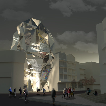 Faceted Glass Facade and Timber Accents Create An Artist's Retreat in an Urban Oasis