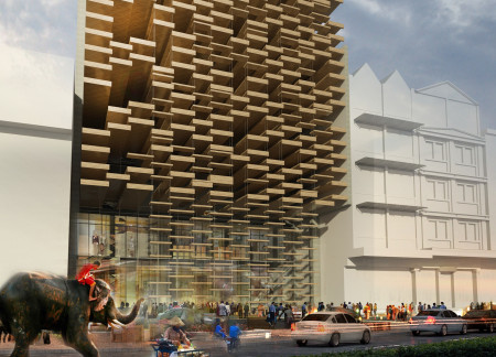 Charred Wooden Shingles and Glass Panels Shape A Vibrant Community Space for Artists