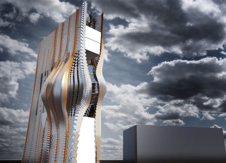 Flowing Form and Transparency Enhanced by Glass and Composite Materials in A Multi-Use Educational Space  