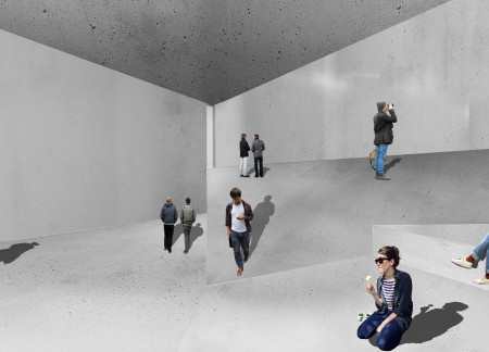 Augmented Interaction Through Triangular Concrete and Glass Structures  