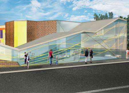 Fibrous Facade and Adaptive Spaces in a Community Hub Showcasing Multimedia Experiences