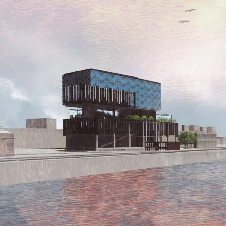 Garden In Air Featuring Transparent Glass Facade And Concrete Structure For Community Engagement