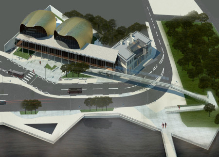 Natural Wood Accents and Glass Facades Shape a Cultural Hub for Community Engagement