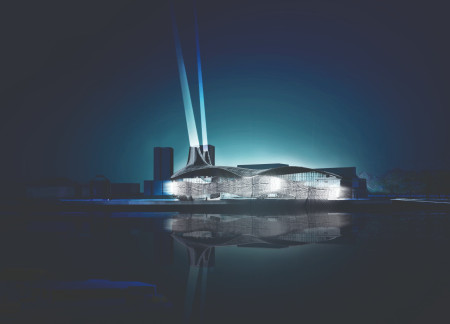 Reflective Facade and Spiral Staircase Combine Polycarbonate and Glass in Thameside Museum Design  