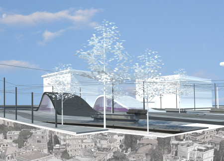 Community hub featuring self-cleaning concrete and an undulating roofline for enhanced engagement and sustainability  