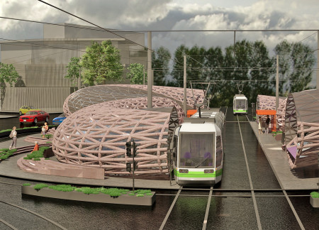 Translucent Concrete Pavilions Embracing Infinity in a Cultural Hub