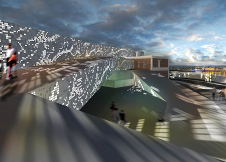Smart Glass Facades and Polished Concrete Define a Sustainable Space for Digital Culture