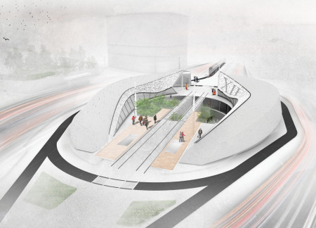 Dome Structure Embracing Natural Light with Reinforced Concrete and Glass in a Communal Space  