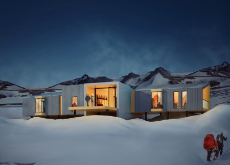 Recycled Metal Cladding and Timber Retreats Designed for Trekking Comfort