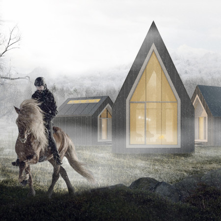 Charred Wooden Shingles and Cross-Laminated Timber Panels Shape Sustainable Cabins in Icelandic Landscape
