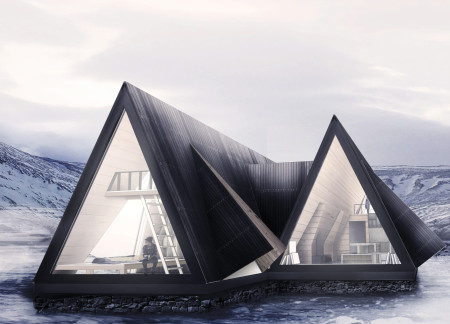 Charred Wooden Shingles and Laminated Timber Create Resilient Shelters in Icelandic Wilderness