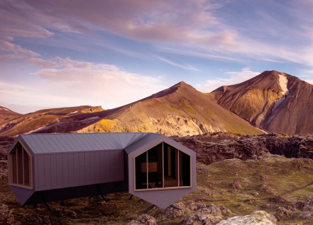 Charred Wooden Shingles Encase A Hexagonal Retreat Constructed From Cross-Laminated Timber