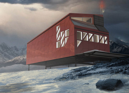 Red Cladding and Modular Construction Provide Shelter in Iceland's Wilderness