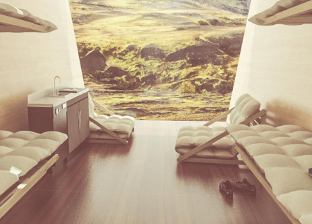 Turf-Insulated Cabin with Modular Steel Framework for Remote Hikers