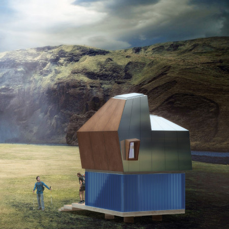 Corten Steel Cabins Integrating Hydraulic Lift Systems Within Iceland's Rugged Landscape